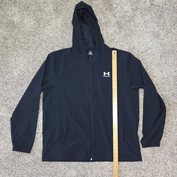 NWT -- Under Armour Men’s UA Vibe Woven Windbreaker, Black, Men's Large - Picture 4 of 10